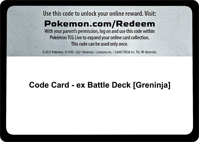 Image for Code Card - ex Battle Deck [Greninja] (MCAP) - Pokemon