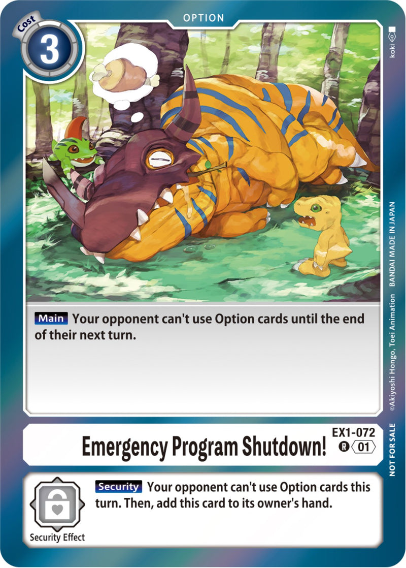 ¡Apagado de emergencia del programa! [EX1-072] (Paquete doble Blast Ace) [Colección Clásica]