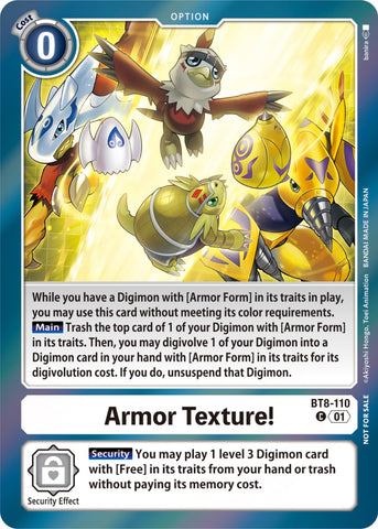 ¡Textura de armadura! [BT8-110] (Set de doble paquete de Blast Ace) [Nuevo despertar]