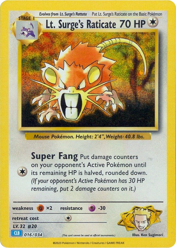 Raticate de Lt. Surge [Juego de Cartas Coleccionables Clásico]
