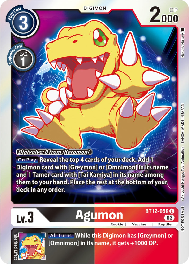 Agumon [BT12-059] (Paquete de Torneo Oficial Vol.11) [A Través del Tiempo]