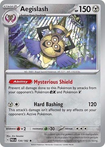 Aegislash (134/182) (Caja de Combate y Construcción) [Escarlata y Púrpura: Brecha Paradójica]