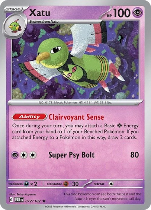 Xatu (072/182) (Boîte Stratégies et Combats) [Écarlate et Violet : Faille Paradoxe]
