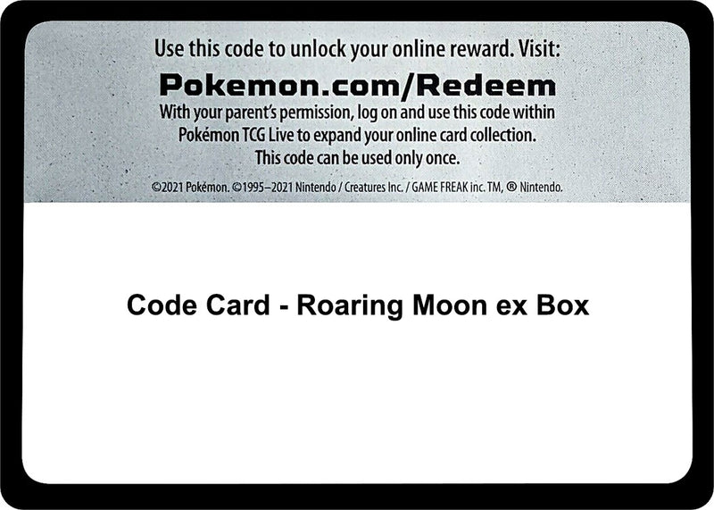 Image for Code Card - Roaring Moon ex Box (MCAP) - Pokemon