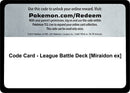 Image for Code Card - League Battle Deck [Miraidon ex] (MCAP) - Pokemon