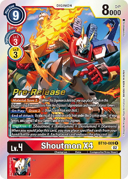 Shoutmon X4 [BT10-009] [Cartas de Prerlanzamiento Xros Encounter]