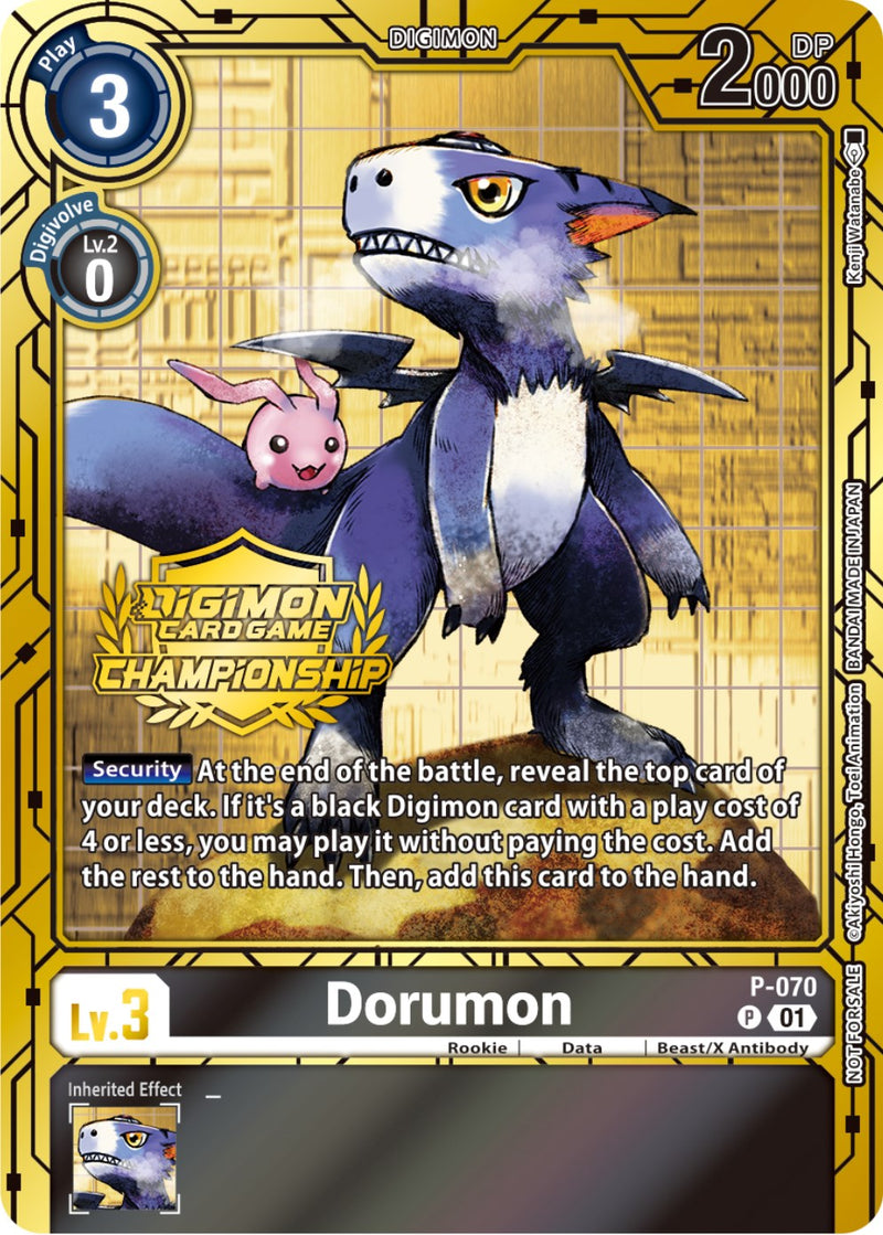Dorumon [P-070] (Set de cartas doradas del Campeonato 2023) [Cartas promocionales]