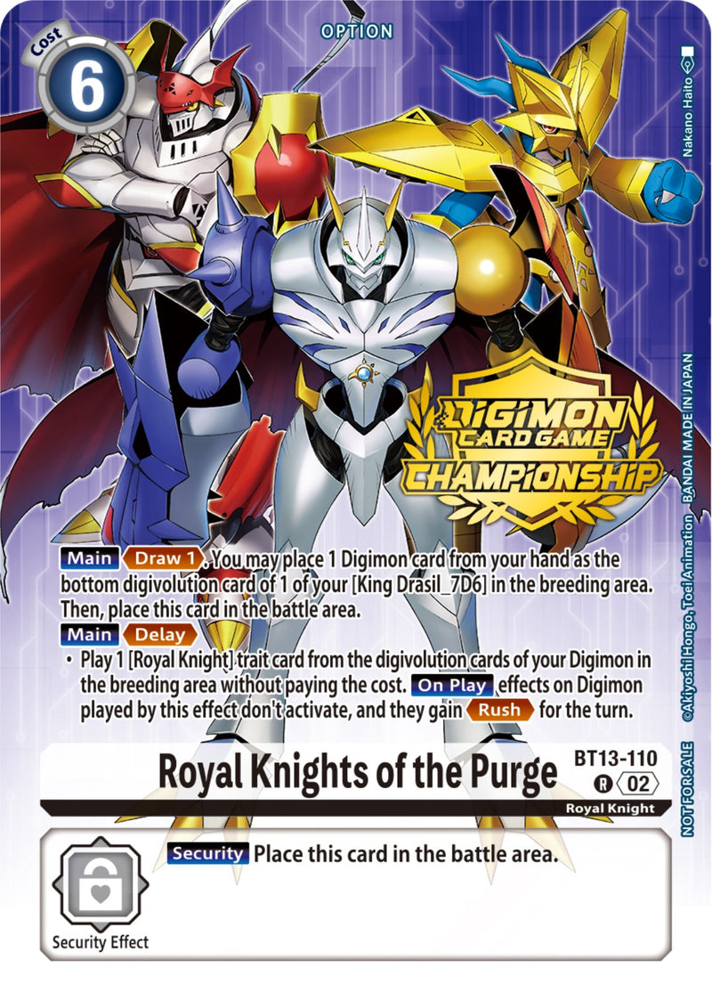 Royal Knights de la Purga [BT13-110] (Pack de Domadores del Campeonato 2023) [Promos de Versus Royal Knights]
