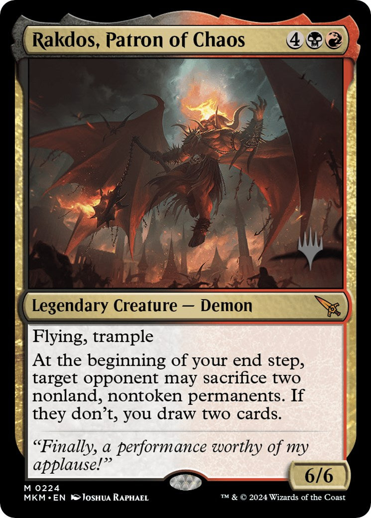 Rakdos, parrain du Chaos (Booster promo) [Meurtres au manoir Karlov Promos]