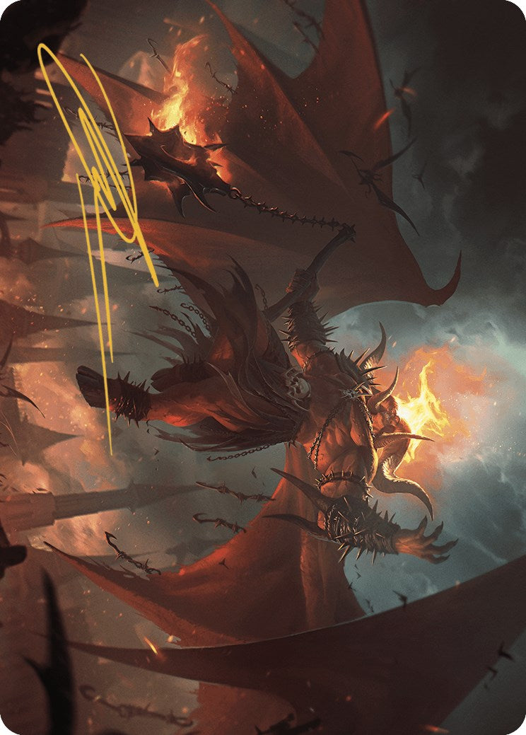 Rakdos, parrain du chaos Carte artistique (22/49) (Signature estampée or) [Meurtres au manoir Karlov Art Series]
