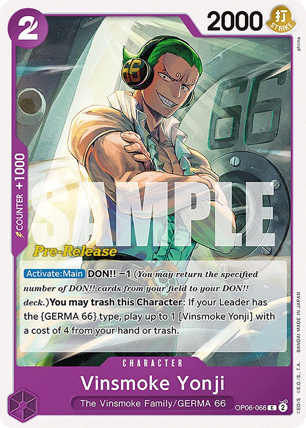 Vinsmoke Yonji [Alas del Capitán Cartas de Pre-Lanzamiento]