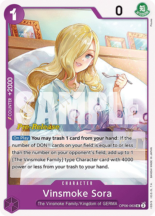 Vinsmoke Sora [Cartas de Pre-lanzamiento Alas del Capitán]