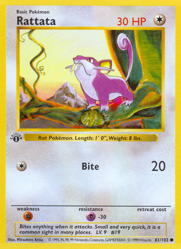 Rattata (61/102) (Sans ombre) [Set de base, 1re édition]