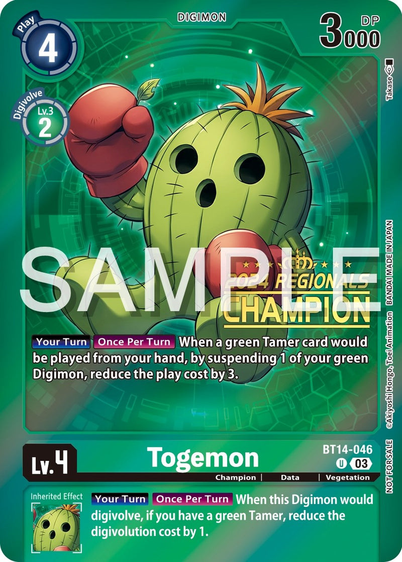 Togemon [BT14-046] (Campeón Regional de 2024) [Promociones Blast Ace]