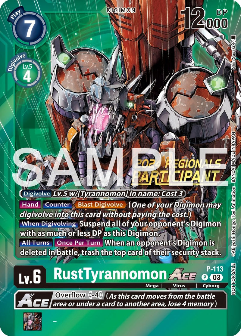 RustTyrannomon Ace [P-113] (Participante de los Regionales 2024) [Cartas Promocionales]
