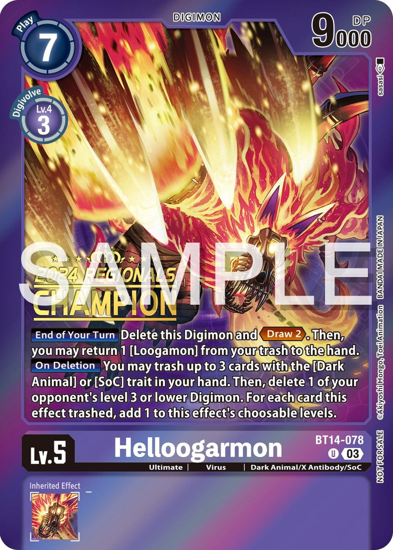 Helloogarmon [BT14-078] (Campeón Regional 2024) [Promociones Blast Ace]
