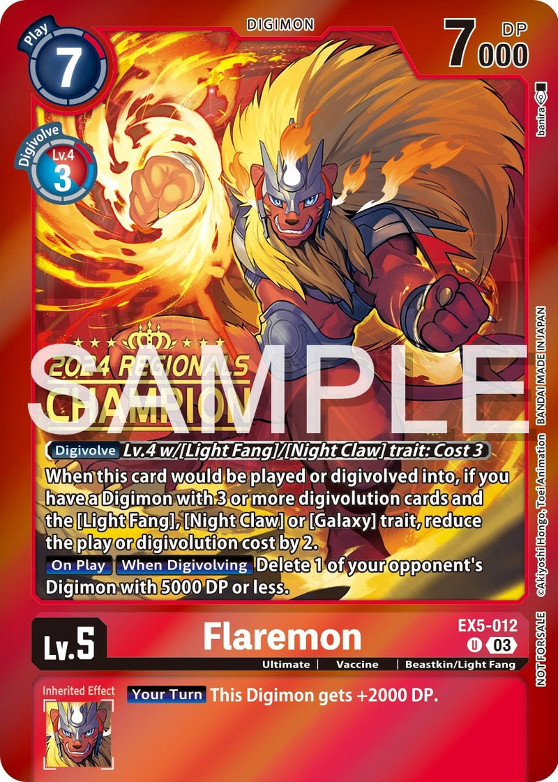 Flaremon [EX5-012] (Campeón Regional de 2024) [Promocionales de Coliseo Animal]