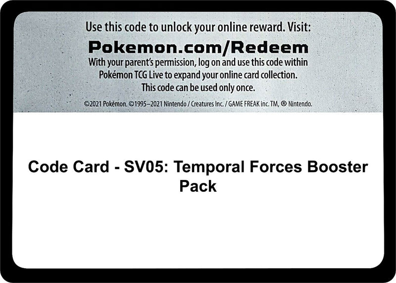 Image for Code Card - SV05: Temporal Forces Booster Pack - Pokemon