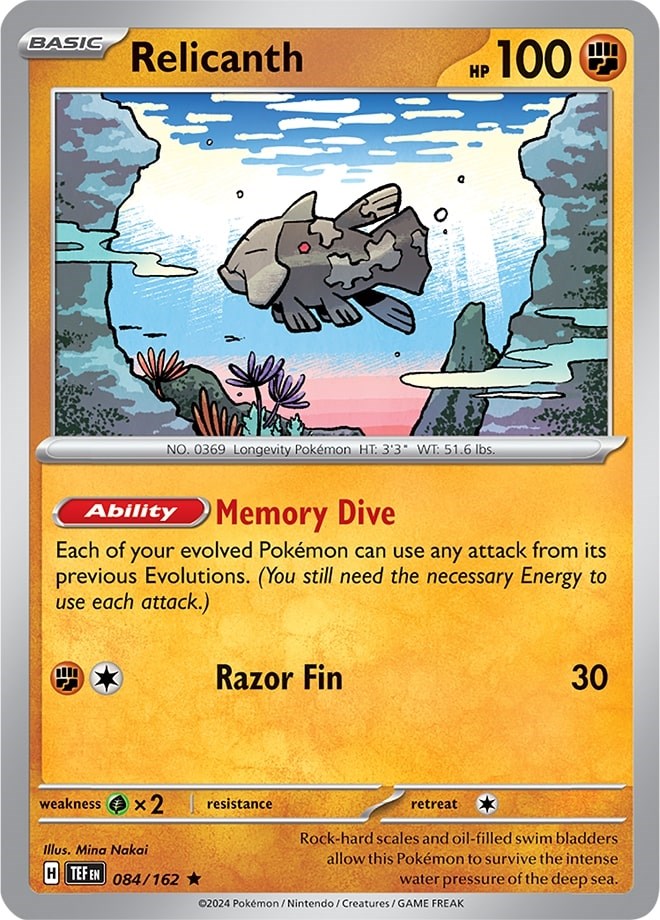 Relicanth (084/162) (Exclusiva Mazo Temático) [Escarlata y Púrpura: Fuerzas Temporales]
