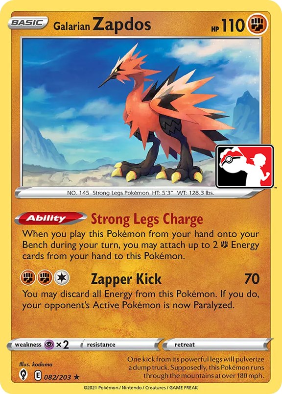 Zapdos de Galar (082/203) [Serie Uno de Paquetes de Premios]
