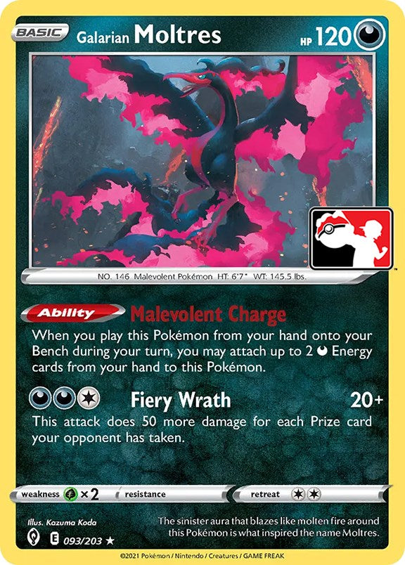 Moltres de Galar (093/203) [Serie Uno de Paquetes de Premios]