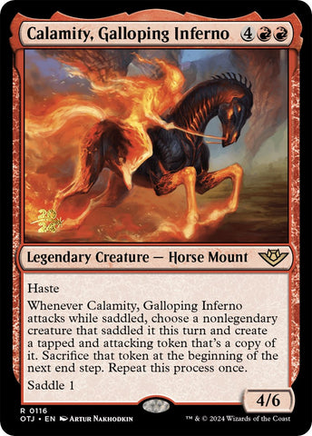 Calamidad, Inferno Galopante [Sobrecartas de prelanzamiento de Forajidos de Cruce de Truenos]