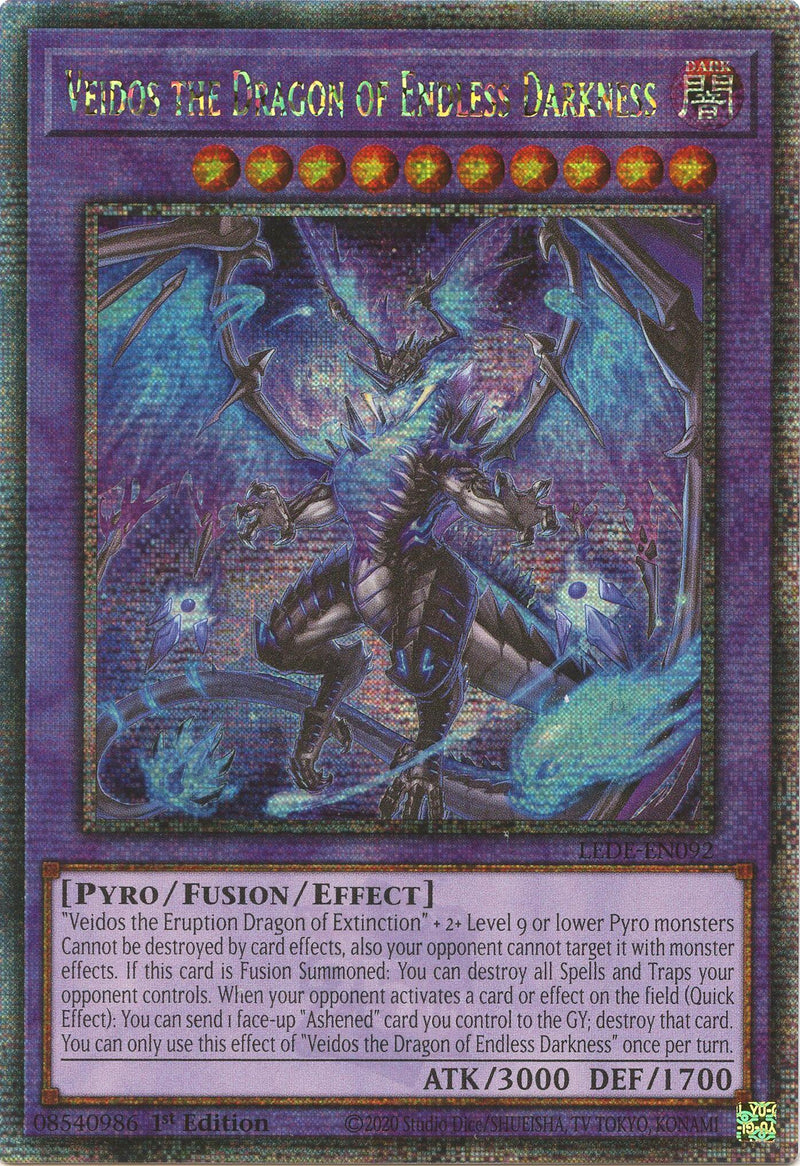 Veidos el Dragón de la Oscuridad Infinita (Secreta Rara de Cuarto de Siglo) [LEDE-EN092] Secreta Rara de Cuarto de Siglo