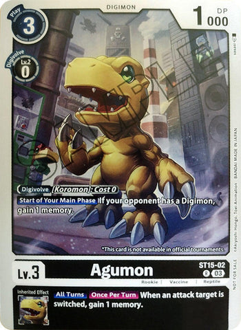 Agumon [ST15-02] (Exclusiva Mazo de Demostración) [Mazo de Inicio: Dragón de la Valentía]