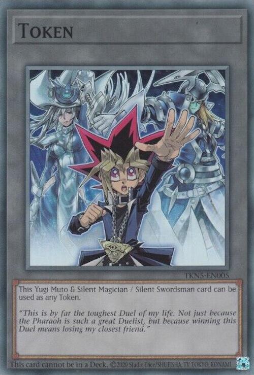 Ficha: Yugi Muto y Maga Silente y Espadachín Silente [TKN5-EN005] Súper Rara