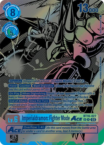 Imperialdramon: Modo Guerrero Ace [BT16-027] (Texturizado) [Observador del Comienzo]