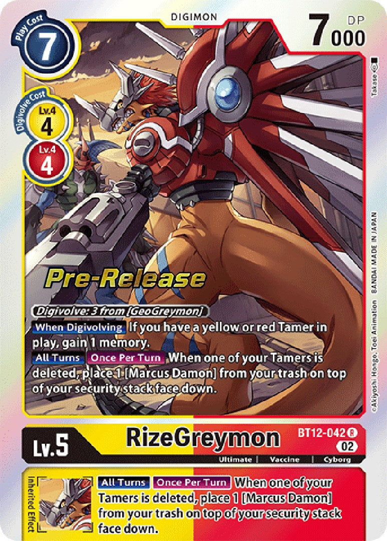RizeGreymon [BT12-042] [Cartas de prelanzamiento de Across Time]