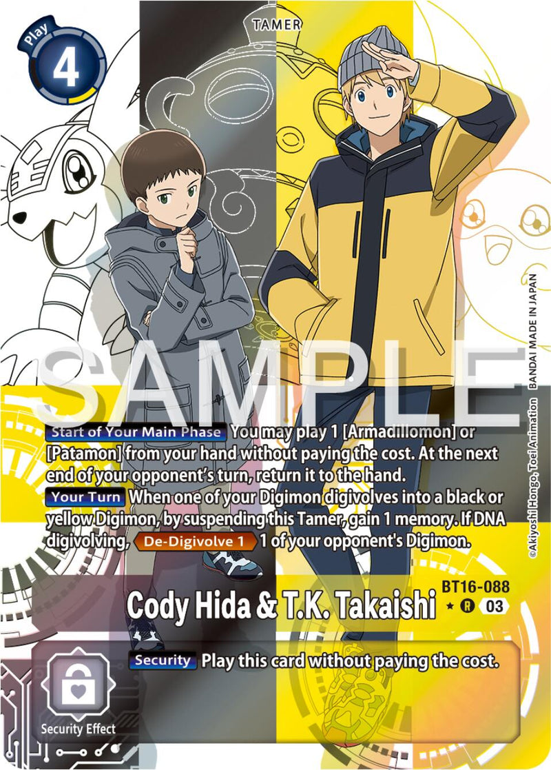 Cody Hida y T.K. Takaishi [BT16-088] (Arte Alternativo) [Observador del Inicio]