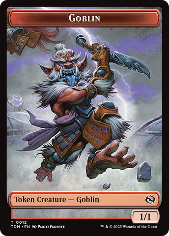 Goblin // Guerrero Ficha de doble cara [Tarkir: Dragonstorm Tokens]