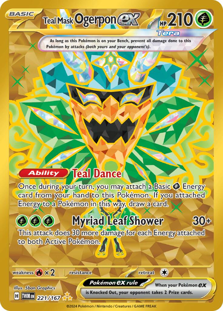 Ogerpon Masque de Turquoise ex (221/167) [Écarlate et Violet : Mascarade Crépusculaire]