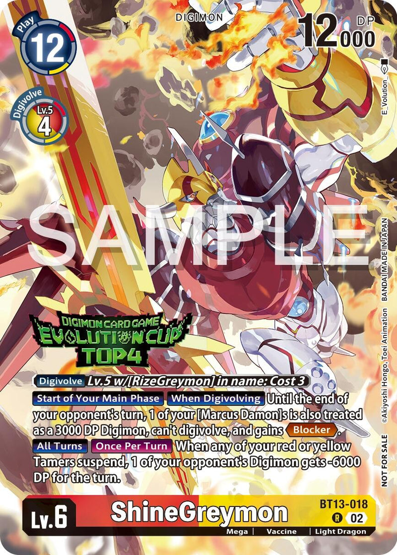 ShineGreymon [BT13-018] (Copa de Evolución 2024 Top 4) [Promociones de refuerzo Versus Royal Knights]