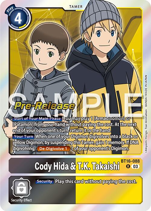 Cody Hida & T.K. Takaishi [BT16-088] [Promocionales de pre-lanzamiento de Beginning Observer]