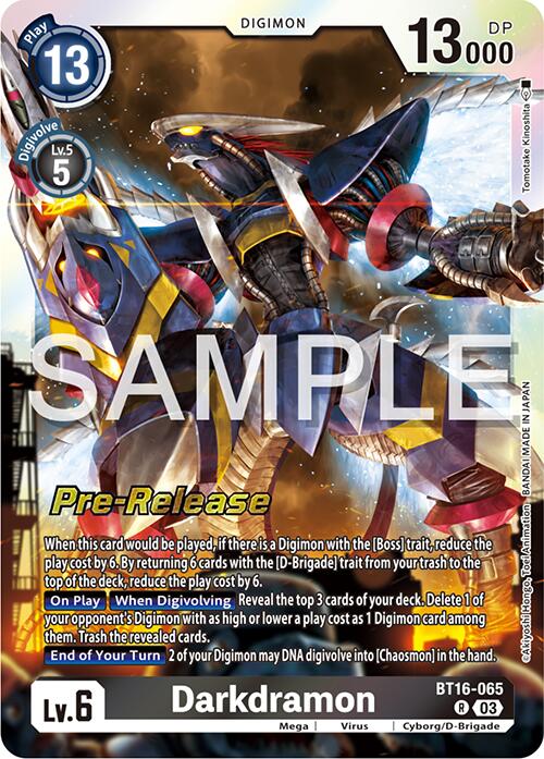 Darkdramon [BT16-065] [Cartas Promocionales del Pre-lanzamiento de Beginning Observer]