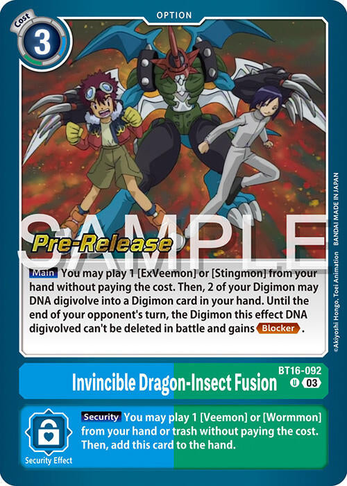 Fusión Invencible Dragón-Insecto [BT16-092] [Promocionales de pre-lanzamiento de Beginning Observer]