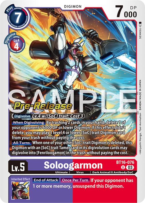 Soloogarmon [BT16-076] [Promos de Prelanzamiento de Beginning Observer]