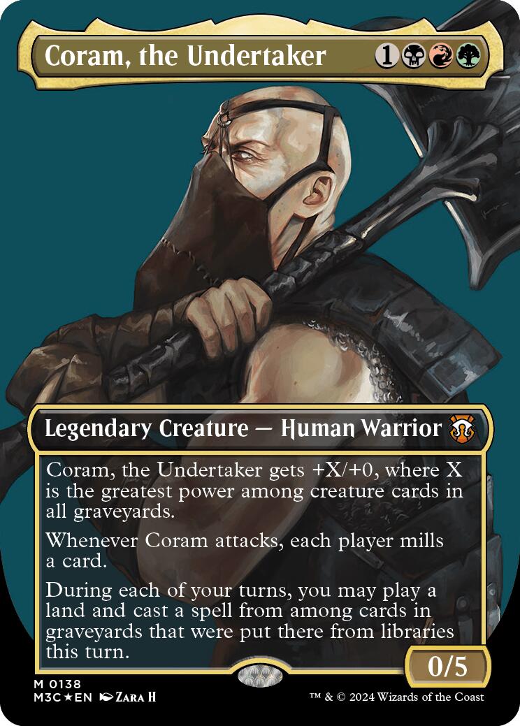 Coram, le Fossoyeur (Sans bordures) (Feuille chatoyante) [Modern Horizons 3 Commander]