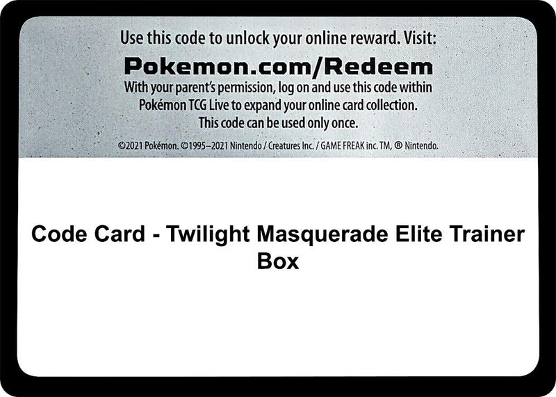 Image for Code Card - Twilight Masquerade Elite Trainer Box - Pokemon