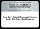 Image for Code Card - Twilight Masquerade Pokemon Center Elite Trainer Box (Exclusive) - Pokemon