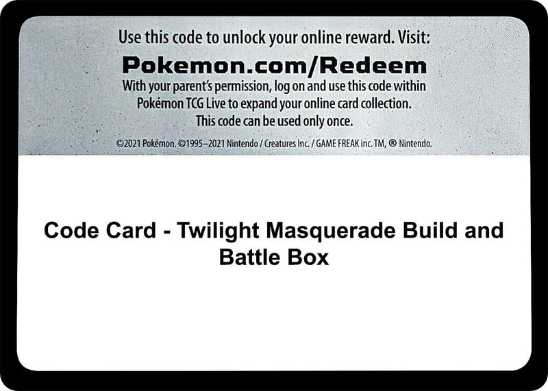 Image for Code Card - Twilight Masquerade Build and Battle Box - Pokemon