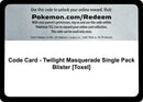 Image for Code Card - Twilight Masquerade Single Pack Blister [Toxel] - Pokemon