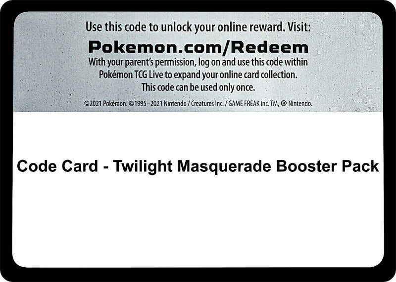 Image for Code Card - Twilight Masquerade Booster Pack - Pokemon