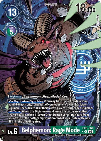 Belphemon: Modo Ira [EX6-060] (Arte Alternativo) [Ascensión Infernal]