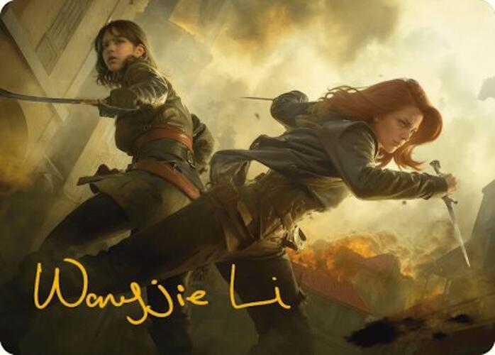 Carte illustrée Mary Read et Anne Bonny (Signature estampée or) [Série artistique Assassin's Creed]