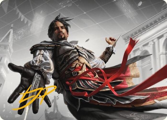 Carte artistique Ezio Auditore da Firenze (Signature estampillée or) [Série artistique Assassin's Creed]