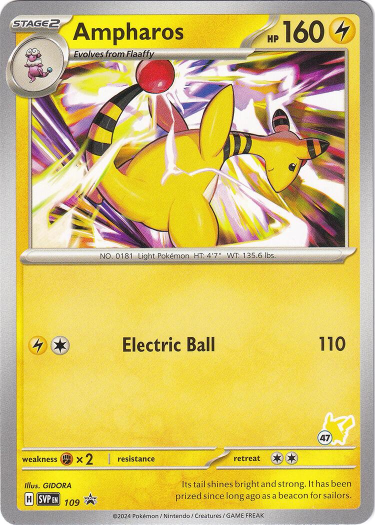 Ampharos (109) (Tampon Pikachu n°47) [Académie de Combat 2024]