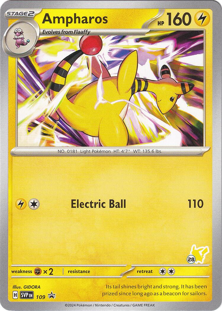 Ampharos (109) (Tampon Pikachu n° 28) [Académie de Combat 2024]